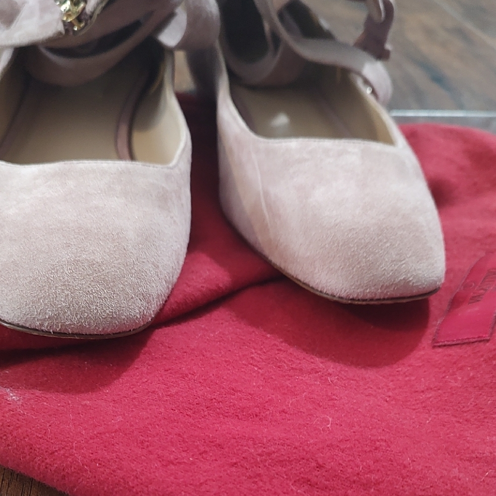 Valentino Women's Pink Suede Ballet Flats - Picture 4 of 5